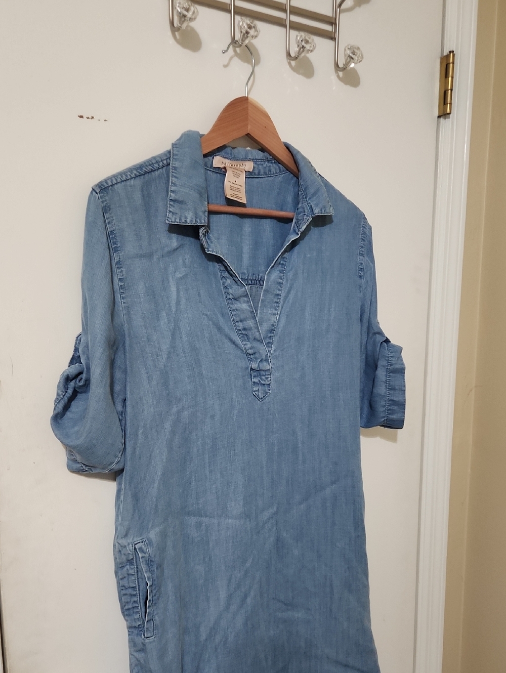Philosophy Light Blue Chambray V-Neck Tunic